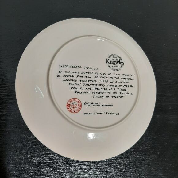 Norman Rockwell Collector's Plate l "The Painter" 1983 - Picture 3 of 6